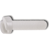 ~ISO1207 M 4x 12 PA 6.6 Polyamid natur Zylinderschraube mit Schlitz (~DIN 84A)