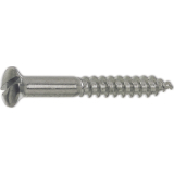 DIN 95 3.5 x 25 Messing verchromt Holzschraube Linsensenkkopf mit Schlitz