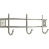 Garderobenleiste Satis mit 3 Haken, Breite 220 mm, Edelstahl geb�rstet