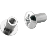 H�lsenmutter, M 6 mit Rille, H 11, Zink vernickelt