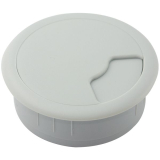 Kabeldurchgang rund, Einbau  80 mm, Kunststoff hellgrau