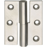 M�belband gerade - ohne Zwischenring links, 50x40 mm, Messing vern. matt