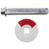 GRUNDMANN Notffner f. WC, -Schilder u Ros m Sichtschlitz, 60, Stahl verz