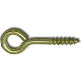 Ringschraube mit Holzgewinde 5x12 Stahl vermessingt