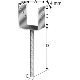 SIMPSON Sttzenfuss PPU 90/60G feuerverzinkt