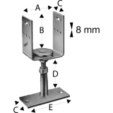 SIMPSON Sttzenfuss PVDB 120G-B hhenverstellbar feuerverzinkt mit Zulassung