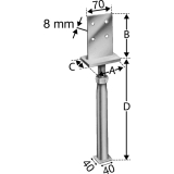 SIMPSON Sttzenfuss PVIG-B hhenverstellbar feuerverzinkt mit Zulassung