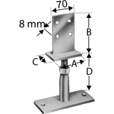 SIMPSON Sttzenfuss PVIBG-B hhenverstellbar feuerverzinkt mit Zulassung