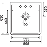 VILLEROY & BOCH Sp�lstein, 595 x 630 x 220 mm, wei�-alpin