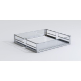 VAUTH-SAGEL HSA PREMEA Artline Korb KB300, silberfarbig/MDF grau/Glas satiniert