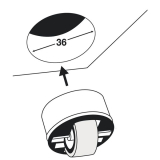 Roller-Mini soft, Rollen  15 mm, Bohr  36 mm, Kunststoff schwarz