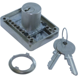 JuNie 2828 Zylinder-Kastenschloss Sperre BN 0104, Zylinder Messing vern. matt