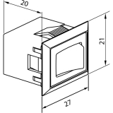 Wippschalter Eckig, schwarz ein/aus mit Prgung, 2000mm mit Ministecker