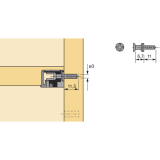 HETTICH VB 35/36 Einschraubdbel+Direktgewinde, Bohr 3, Spannma 6.7