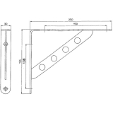 Garderobenkonsole Keket Schrge mit 4 Lchern, Stahl Edelstahl Effekt