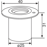 Bodenbuchse verstellbar, 05.194, Messing verzinkt