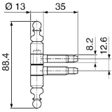 Einbohrband mit Zierkopf, 13 mm, Stahl wei RAL 9016