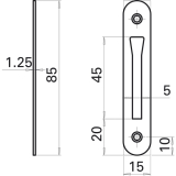 Schlieblech zu Einstemmzunge, eckig, 85 x 15 x 1,25 mm, Stahl verzinkt