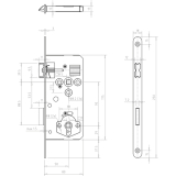 DORMAKABA Einstemmschloss ergo WC, DM 50, Stahl verzinkt silberfrbig