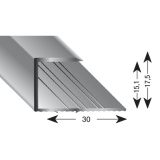 Gleitabschlussprofil U Alu silber eloxiert 15/2700 mm