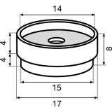 QuickClick Einsatz ULTRASOFT zum Aufdrcken  17 mm, Kunststoff schwarz