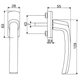 MACO Fenstergriff HARMONY - verdeckt geschr., fr 7 mm gerichtet, bronze elox.