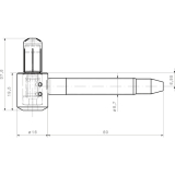 SECOTEC Einbohrband Unterteil Holz 16 mm h�henverstellbar verzinkt SB-2