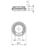 Profilzylinder- Zierring, Au�en-� 25 mm, H�he 7 mm, Edelstahl