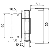 Haustrband Easy 3D m. Stiftsicherung, Aluminium vernickelt matt eloxiert