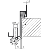 T�rband VN 3749/M10 x 1, f. stumpfe T�ren, Bandh. 95 mm, Edelstahl matt