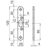 Bolzenschlieblech (Stockteil fr Stahlzargen), Stahl verzinkt silberfrbig