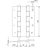 Pendeltrband doppelt wirkend, Rollen  16 mm, Hhe 180 mm, silber eloxiert