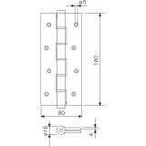 Pendeltrband einseitig wirkend, Rollen  16 mm, Hhe 180 mm, eckig, Edelstahl