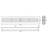 Lftungsgitter fr Zimmertren, 454 x 90 mm, TS 40 mm, Kunststoff beige-braun