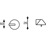 Bodentrpuffer - Bodenpl. 50 mm,Anschlagh. 26 mm, Messing vernickelt matt