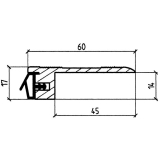 Anschlag- Bodenschiene mit Dichtung, 930 mm, Aluminium/Dichtung beige