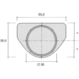 Scharniertopf Abdeckkappe mit Abdeckflche  35 mm, Kunststoff wei