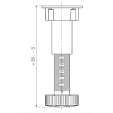 Absttzfu fr Mittelsteg, H verstellbar 150-170, Kunststoff schwarz