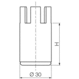 Absttzfu-Verlngerung, erhht um 50mm, Kunststoff schwarz