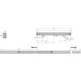ACCURIDE 3630 Kugelk�figf�hrung - �berauszug, 40 kg, Schienenl�nge 400 mm