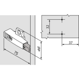 BLUM BLUMOTION 971-in Kreuzadapterplatte, Bauhhe 33, Zink vern.