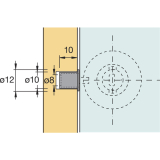 HETTICH PRESTIGE 2000 Anschlagh�lse f�r Zyl.-Glast�rschloss