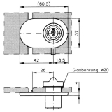HEKNA 512 Anschlagplatte, Zamak poliert