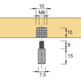 HETTICH PRESTIGE 2000 Anschlagstift exzentrisch mit Muffe, Zubeh�r, 30105