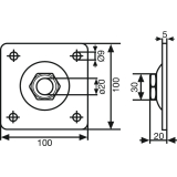 Aufschraubplatte fr Anschweiband, Stahl verzinkt