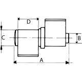 Aschweiband 2tlg. V-Lappen, Edelstahl; Stift 16 mm mit Messingring