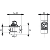 Anschweiband verstellbar Typ A, Platte 30 x 45 mm, Stahl verzinkt