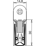 Trdichter Schall-Ex L-15/30 WS, 583 x 14,8 x 30 mm, einseitig, Aluminium natur