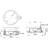 Auf- oder Einbauschalter 230 V, Kunststoff alufarbig, Schalterwippe schwarz