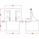 Aufnahmeteil fr Sockelverstellfu HERD, Art. Nr. 323 390-394,Kunststoff schwarz